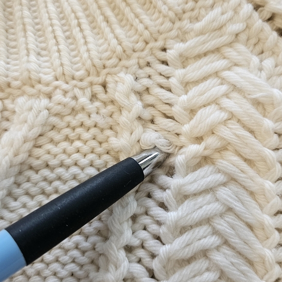 3.1 Phillip Lim Sweater Women Sz M Ivory 100% Wool Chunky Fisherman Knit - Picture 10 of 11